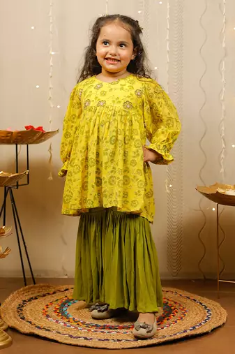 Yellow Sharara Set