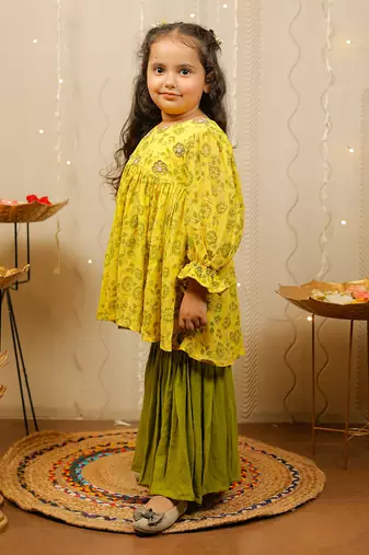 Yellow Sharara Set