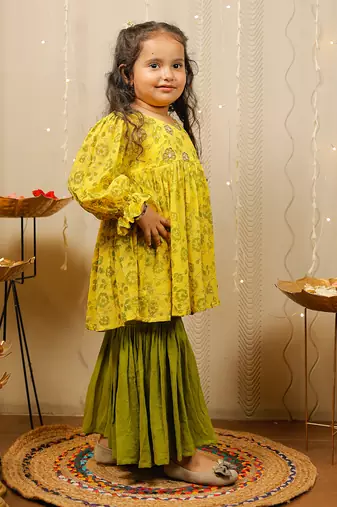 Yellow Sharara Set