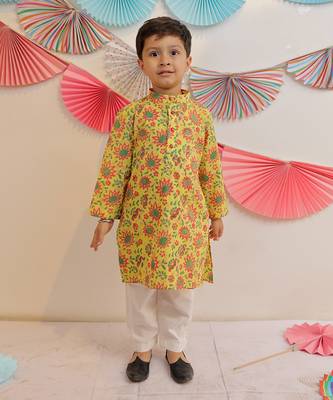 Yellow Sunshine Kurta With Pyjama 1
