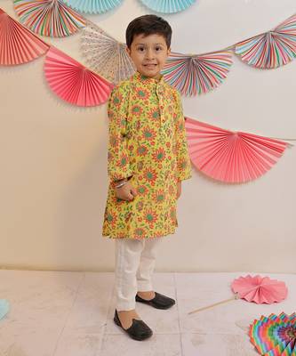 Yellow Sunshine Kurta With Pyjama 2