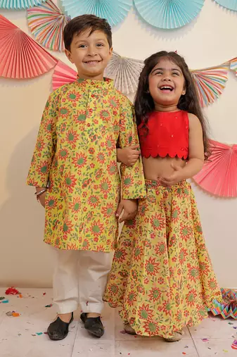 Yellow Sunshine Kurta With Pyjama