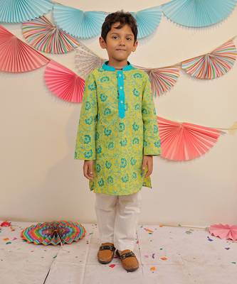 Green Garden Kurta Pyjama 1