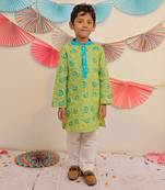 Green Garden Kurta Pyjama