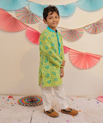 Green Garden Kurta Pyjama 3