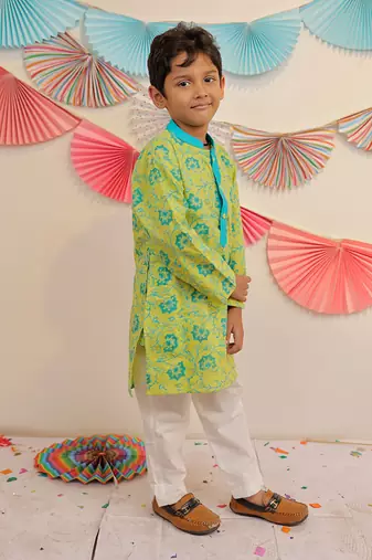 Green Garden Kurta Pyjama