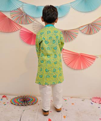 Green Garden Kurta Pyjama 4
