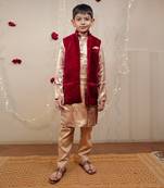 Maroon Velvet Jacket Set