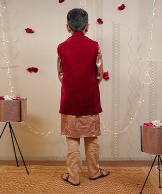 Maroon Velvet Jacket Set 4