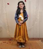 Mustard Kurta Set With Short Jacket