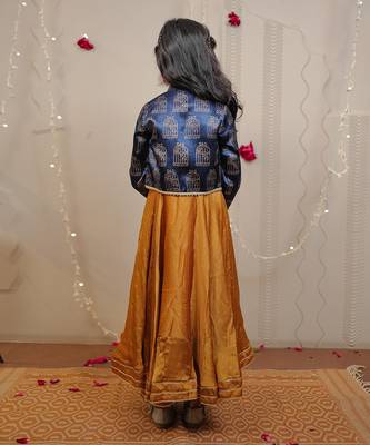 Mustard Kurta Set With Short Jacket 5