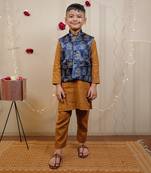 Mustard Kurta Set With Jacket
