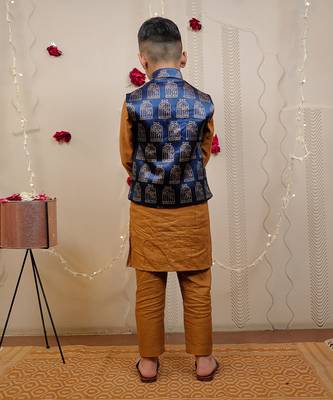 Mustard Kurta Set With Jacket 5