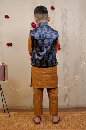 Mustard Kurta Set With Jacket