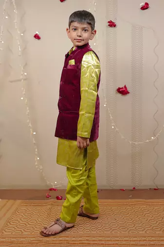 Wine Velvet Jacket Set