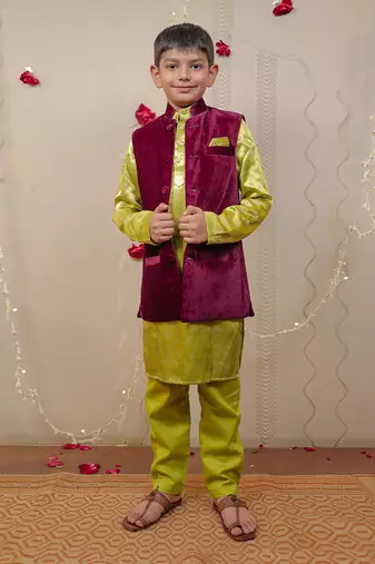 Wine Velvet Jacket Set