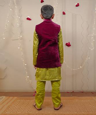 Wine Velvet Jacket Set 5