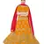 Mustard embroidered Art Silk semi stitched lehenga