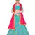 Sky-blue embroidered Art Silk semi stitched lehenga
