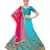 Sky-blue embroidered Art Silk semi stitched lehenga