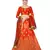 Light-red embroidered Art Silk semi stitched lehenga