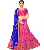 Pink embroidered Art Silk semi stitched lehenga
