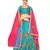Sky-blue embroidered Art Silk semi stitched lehenga