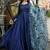 Navy Blue Rayon Designer Gown with Organza Dupatta