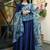 Navy Blue Rayon Designer Gown with Organza Dupatta