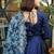 Navy Blue Rayon Designer Gown with Organza Dupatta