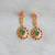 Gold tone semiprecious ruby-emerald necklace set dj-03169