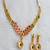 Gold tone semiprecious ruby-emerald necklace set dj-03169