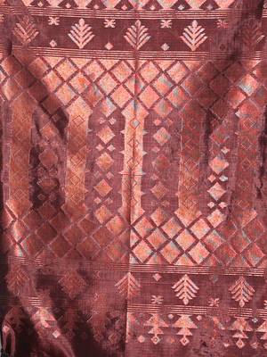 Dark Chocolate Silk Matka Handwoven Saree With Texture Designs 5