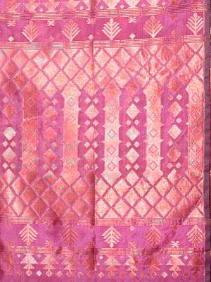 Purple Silk Matka Handwoven Saree With Texture Designs 5