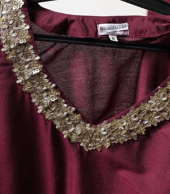Dazzling Wine Straight Kurti with Straight Palazzo 2