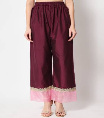 Dazzling Wine Straight Kurti with Straight Palazzo 3