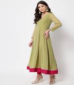 Olive Green Georgette Anarkali with Churidaar