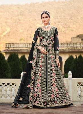 Black embroidered net salwar 1