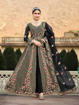Black embroidered net salwar 2