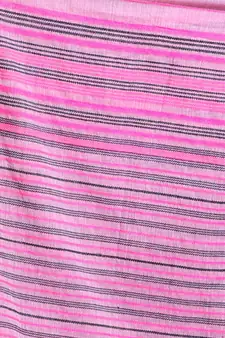 Mauve Cotton Handspun Handwoven Saree With Stripes Pattern