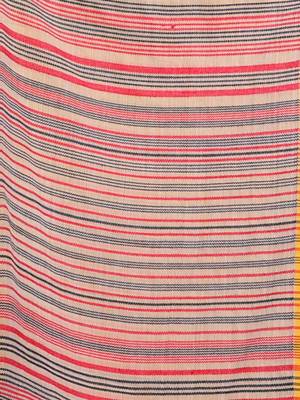 Beige Cotton Handspun Handwoven Saree With Stripes Pattern 5
