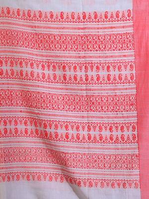 Grey Cotton Handspun Soft Saree With Paisley Pallu 5