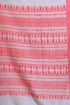 Grey Cotton Handspun Soft Saree With Paisley Pallu