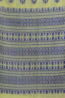 Sap Green Cotton Handspun Soft Saree With Paisley Pallu