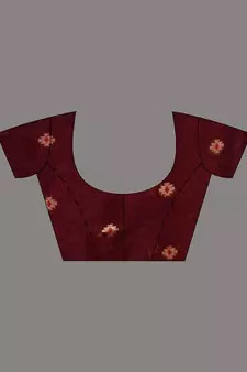 Maroon Cotton Handwoven Saree With Texture Pattern