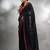 Black Cotton Handwoven Saree With Woven Heart Borders