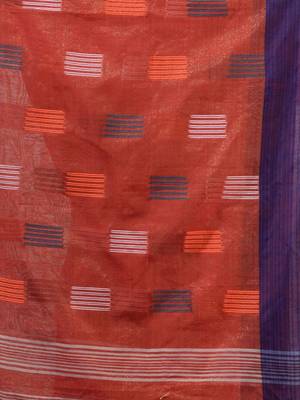 Red Tissue Handwoven Saree With Woven Designs 5