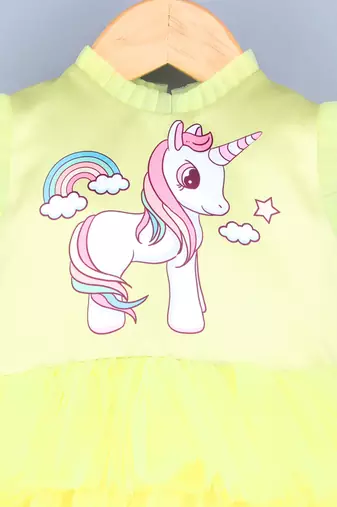 Rainbow Unicorn Yellow Dress