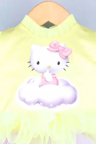 Kitty On Clouds Yellow Dress