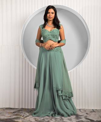 Green Rose Lehenga Set 1
